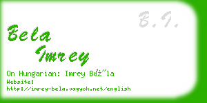 bela imrey business card